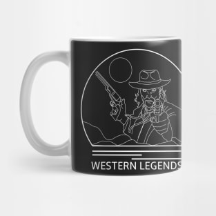 Western Legends Minimalist Line Drawing - Board Game Inspired Graphic - Tabletop Gaming  - BGG Mug